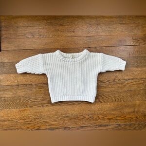 Little Navy Cream Ribbed Infant Sweater